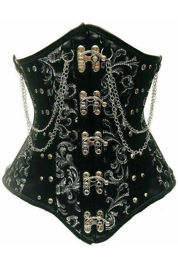 Top Drawer Steel Boned Underbust Corset w/Chains and Clasps - Daisy Corsets
