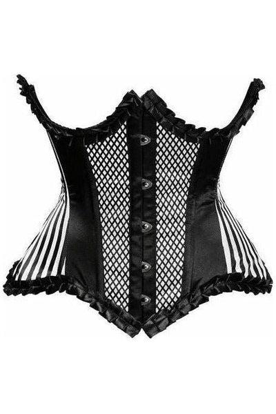 Top Drawer White Burlesque Underwire Curvy Cut Waist Cincher Corset - Daisy Corsets