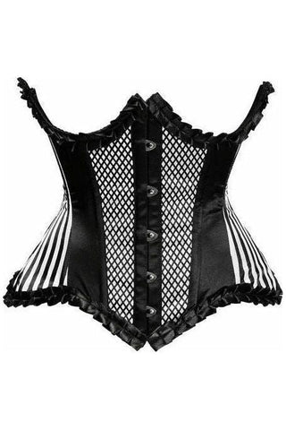 Top Drawer White Burlesque Underwire Curvy Cut Waist Cincher Corset - Daisy Corsets