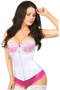 Top Drawer White Satin Underbust Steel Boned Corset - Daisy Corsets