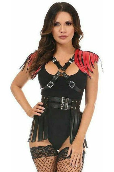 Vegan Leather Body Harness w/Fringe - Daisy Corsets