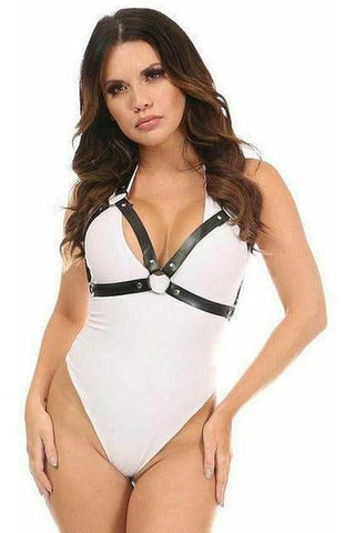 Vegan Matte Black Halter Bra Harness - Daisy Corsets