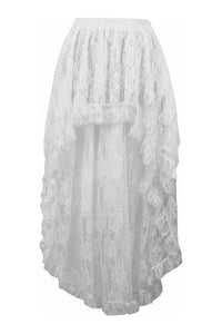 White Lace Hi Low Skirt - Daisy Corsets