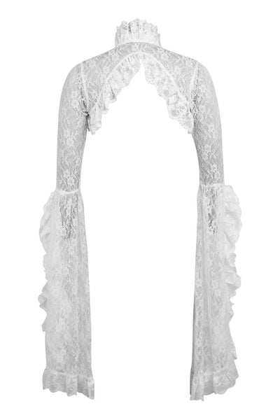 White Lace Shrug Bolero Jacket - Daisy Corsets