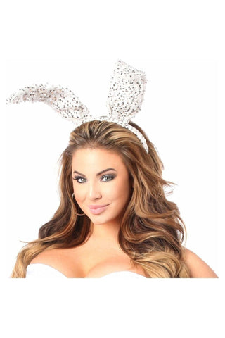 White Sequin Bunny Ears - Daisy Corsets