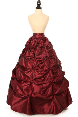 Wine Satin Pick - Up Long Skirt - Daisy Corsets