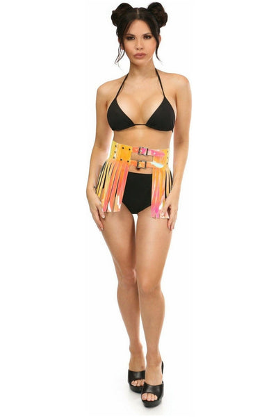 Yellow/Pink Holo Fringe Skirt - Daisy Corsets
