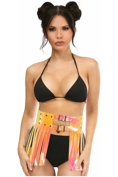 Yellow/Pink Holo Fringe Skirt - Daisy Corsets